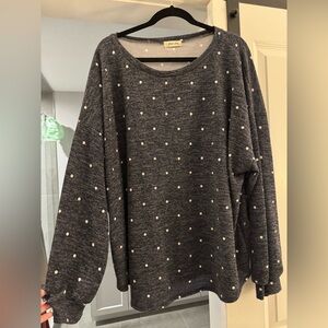 Beeson River Charcoal and White Dot Top